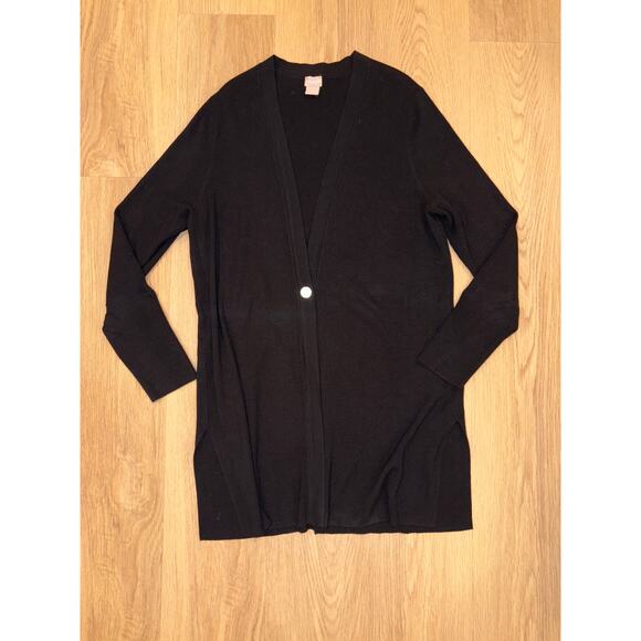 Chico's black cardigan with gold button size 2 US size L - Picture 1 of 3